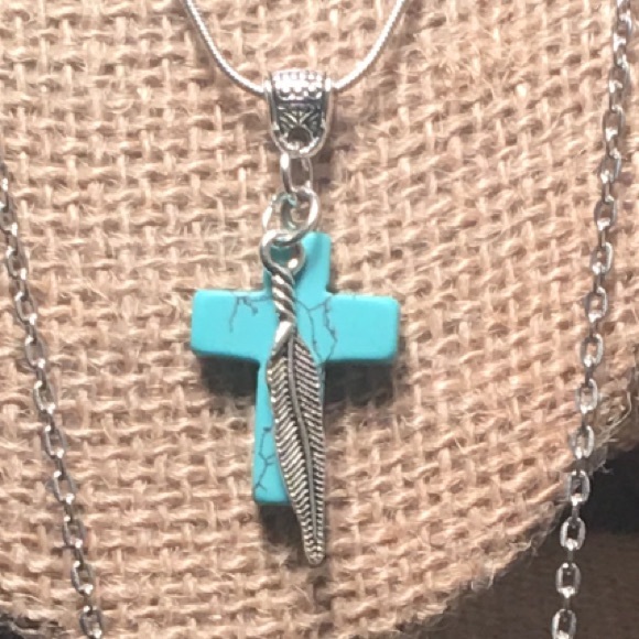 Sterling silver and turquoise necklace - Picture 2 of 3